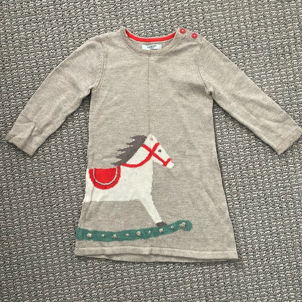 Baby Boden Rocking Horse Sweater Dress
